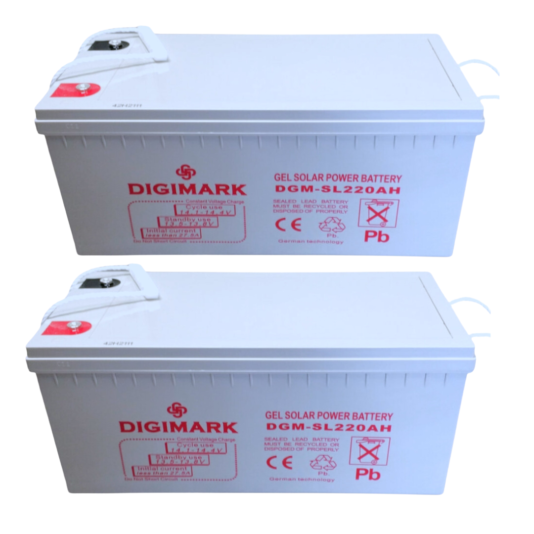 2 x 12V 220AH Deep Cycle Gel Battery - Digimark (2PCS - 24V)