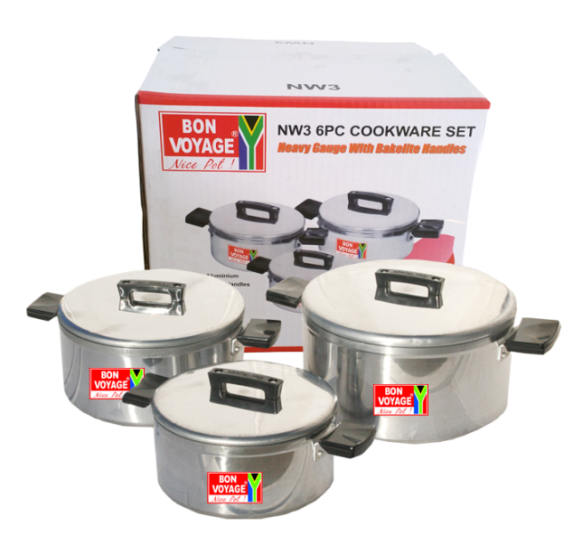 Bon Voyage - 6 Piece Pots Set Cookware Aluminium Stew Pan