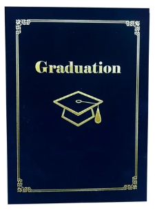 A4 Graduation Certificate Holder Velvet - Navy Blue