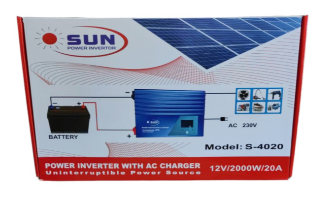 SUN UPS inverter with Ac Charger 12V 2000W 20A