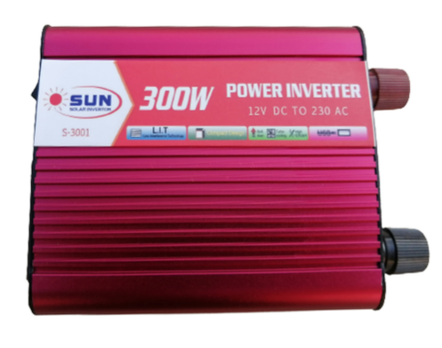 SUN Power Inverter 300W Peak 12V DC To 220V AC Modified Sine Wave Converter (S-3001)