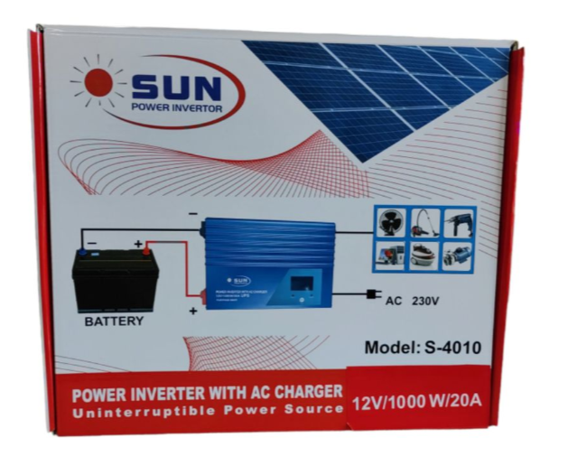 SUN UPS Inverter with Ac Charger 12V 1000W 20A