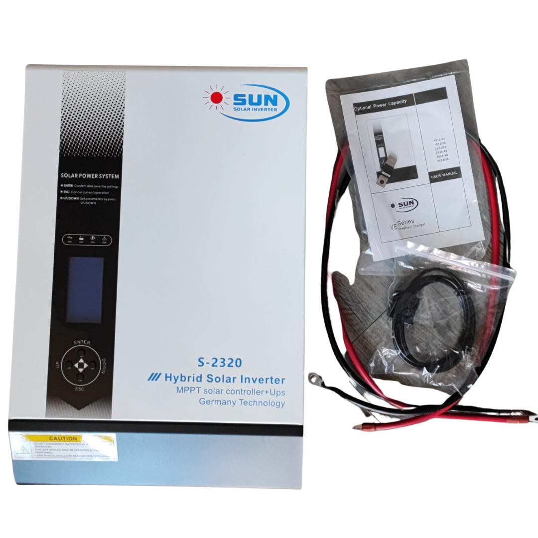 HYBRID INVERTER 2KVA 2000W 24V SUN SOLAR GERMANY TECHNOLOGY