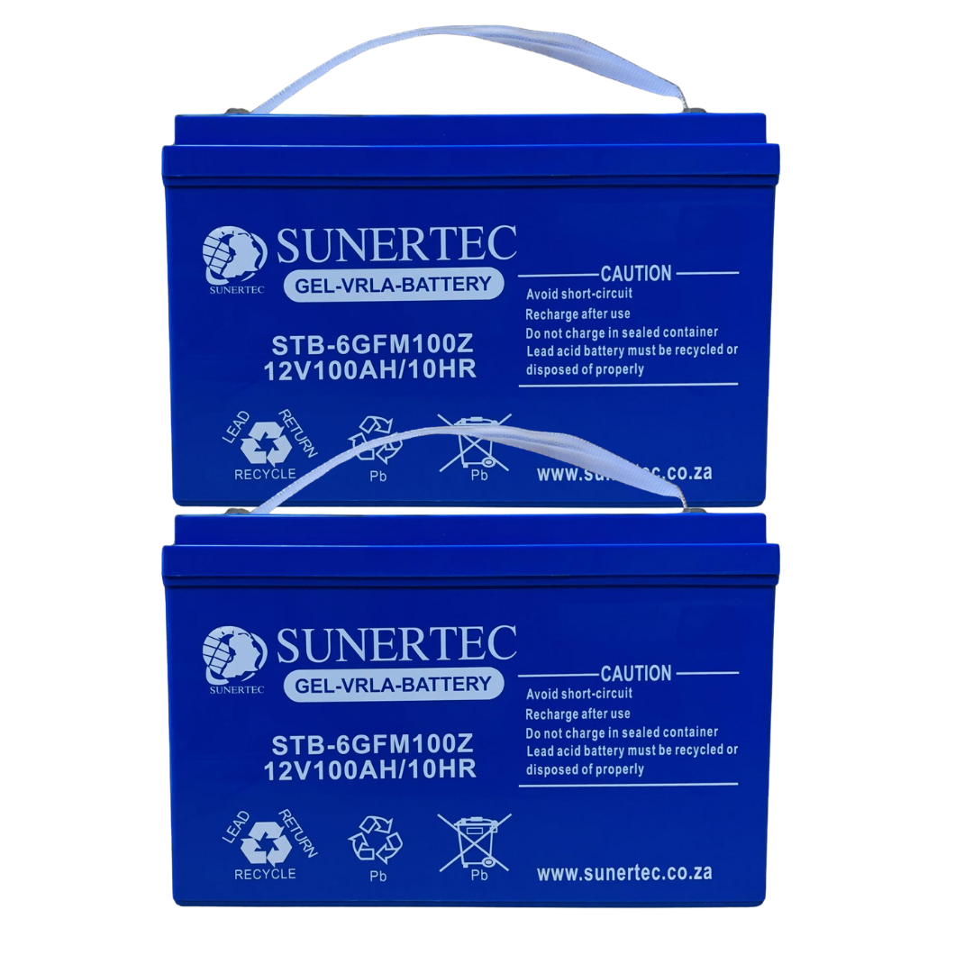Sunertec 12v 100ah deep cycle gel battery - 2 pcs