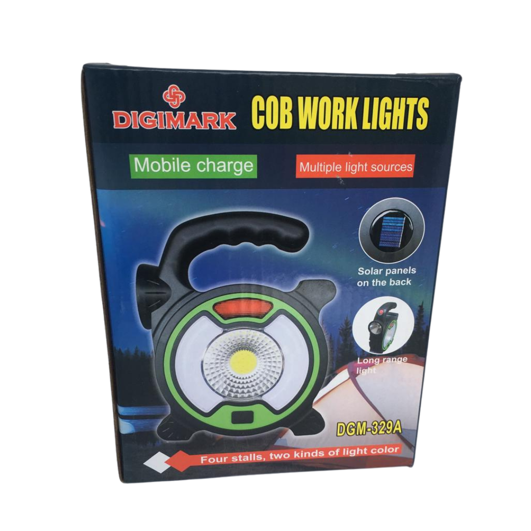Portable Solar COB Work Lights with Multiple Light Sources