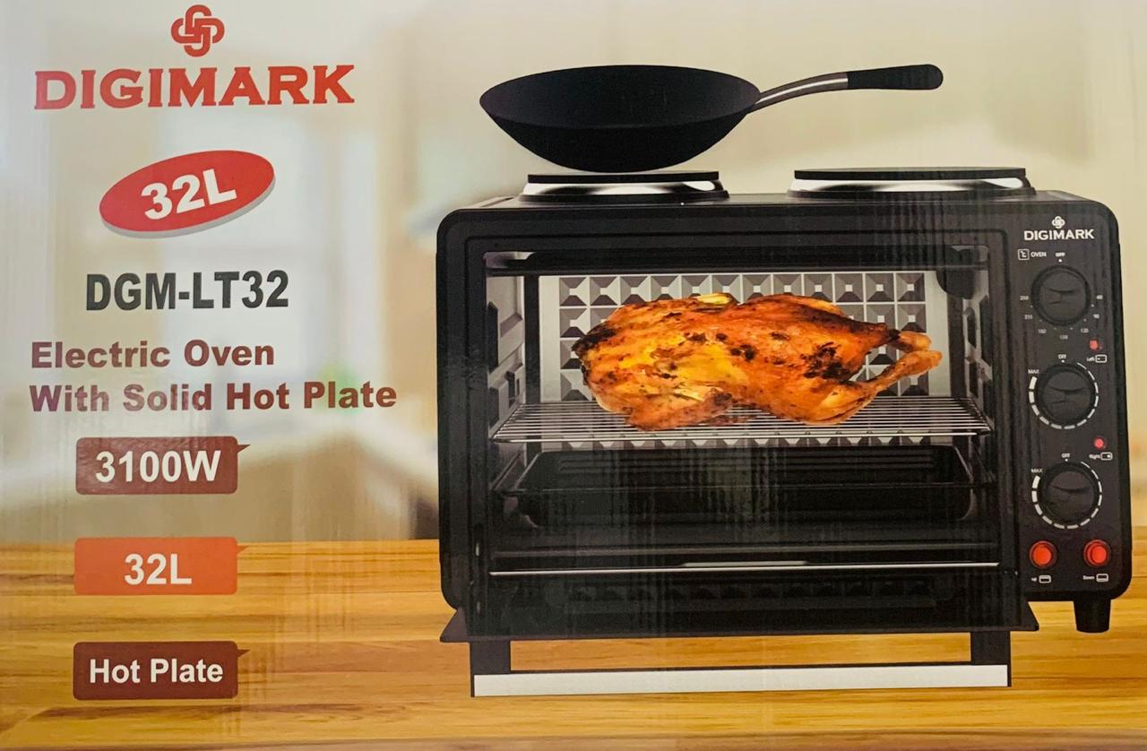 Digimark 3100W 32 Litre Electric Oven With 2 Solid Hot Plates
