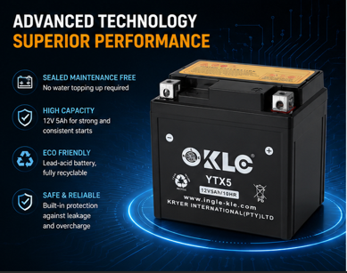 Motorcycle Battery KLE-YTX5
