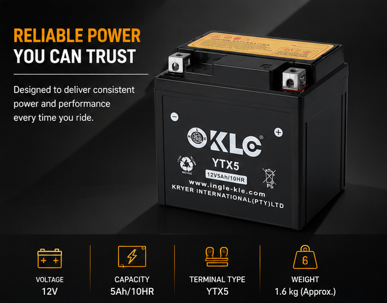 Motorcycle Battery KLE-YTX5