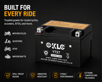 Motorcycle Battery KLE-YTX7