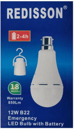 Redisson 12w Emergency LED Bulb Bayonet B22 (10 Pack)