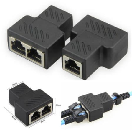 RJ45 Splitter Adapter LAN Network Internet Splitter 1 to 2 (2s)