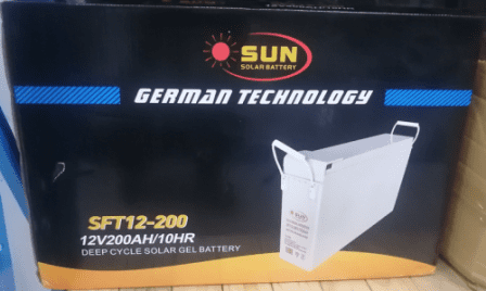 12V 200AH Deep Cycle Solar Gel Battery Slimline - SUN