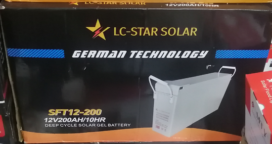 12V 200AH Deep Cycle Gel Battery - LC Star Solar Slimline